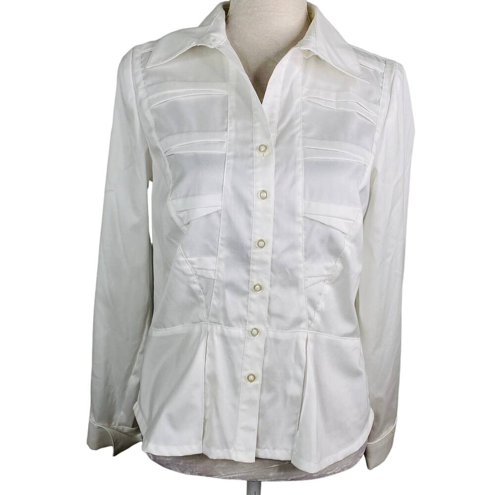 Coldwater Creek Blouse Small White Wrinkle Resistant Non Iron New